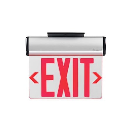 Global Industrial Surface Mount LED Edge Lit Exit Sign, Red Letters w/ Nickel-Cadmium Battery Backup, UL 500785